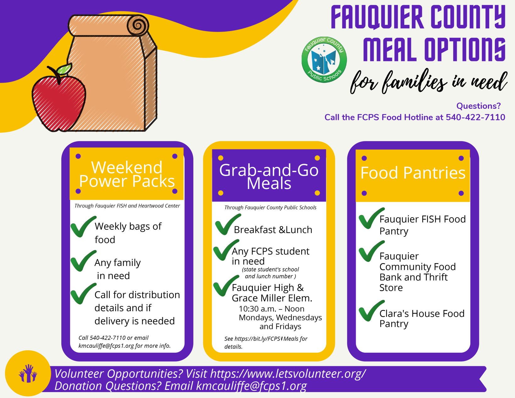 FCPS food giveaways